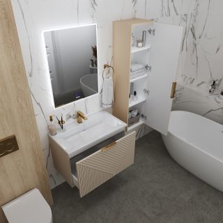 Тумба под раковину Grossman Блисс 1010049 100 см подвесная цвет бежевый